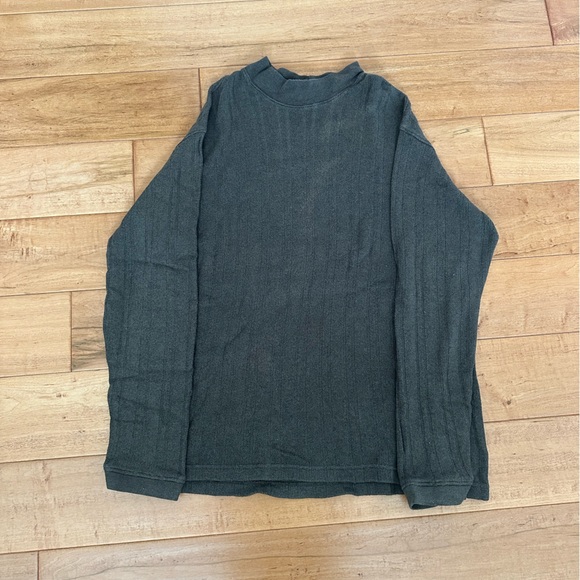 Olive Green High Turtleneck Sweater - Picture 2 of 4